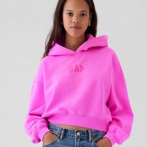 GAP HOT PINK CROPPED HOODIE!!! Cropped just enough! Adorable! L